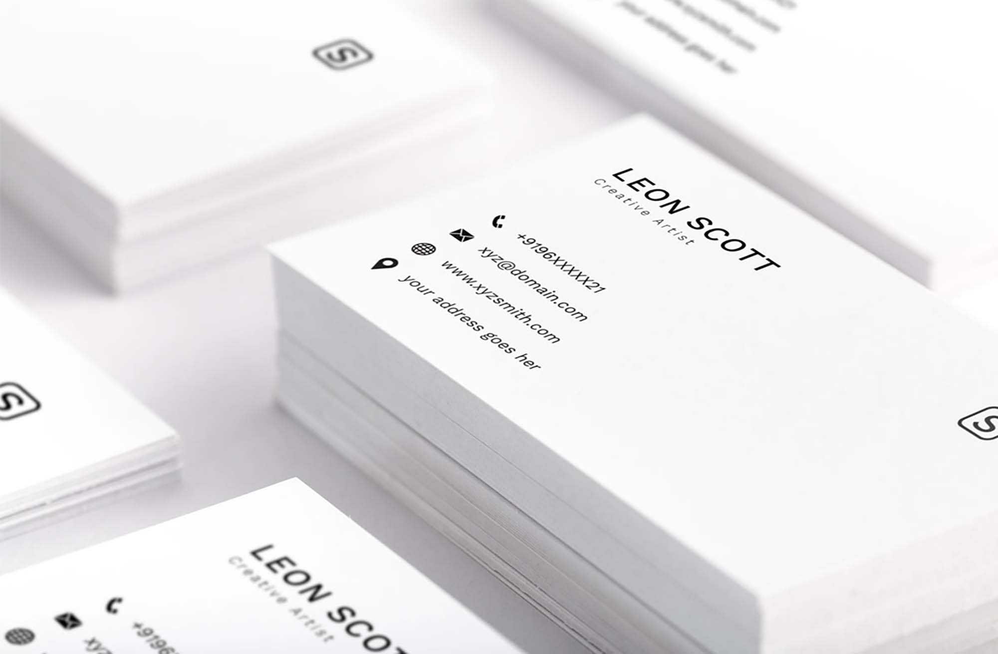 Free Minimal Elegant Business Card Template (Psd) With Regard To Psd Name Card Template