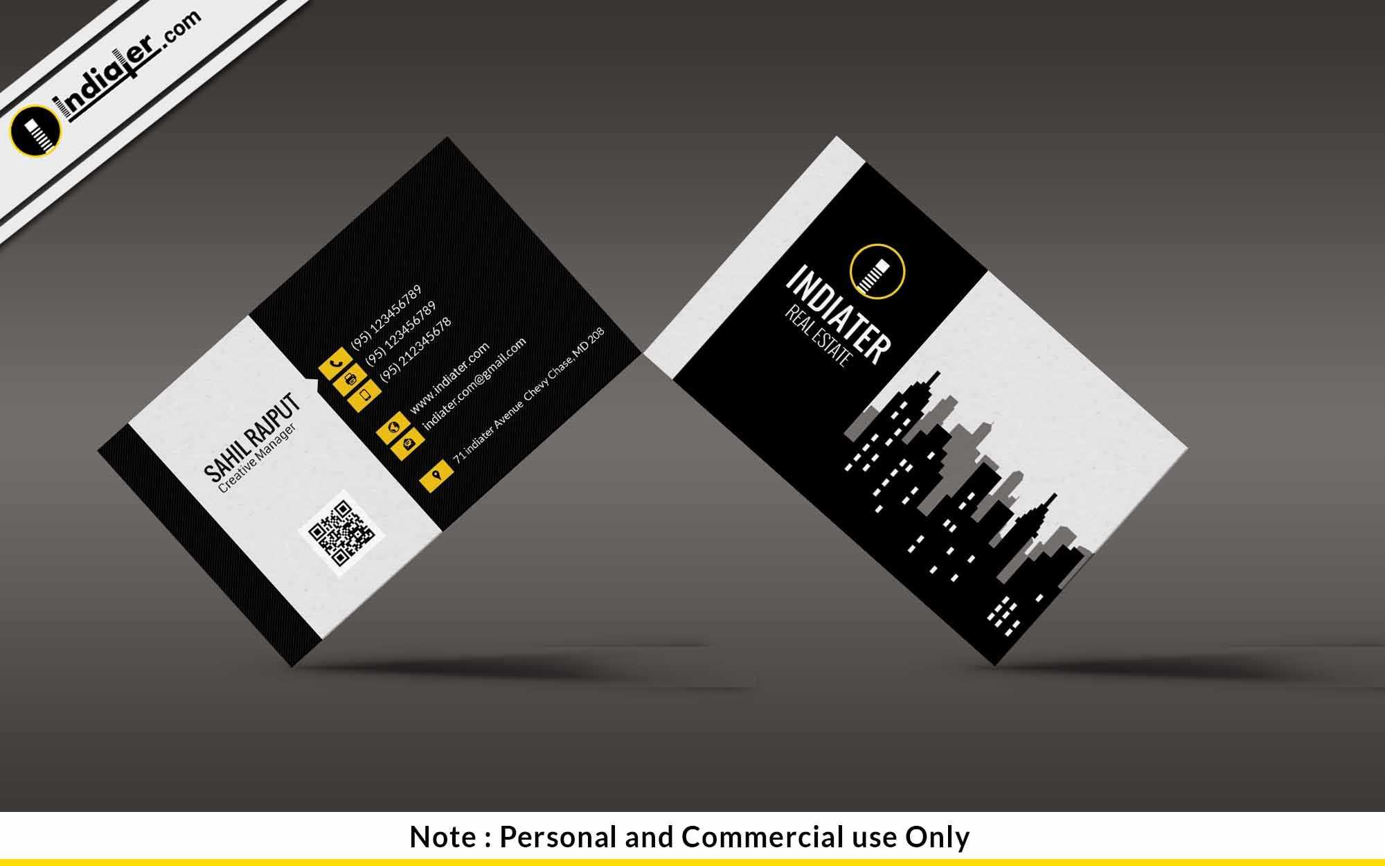 Free Modern Real Estate Business Card Psd Template | Free Intended For Real Estate Business Cards Templates Free