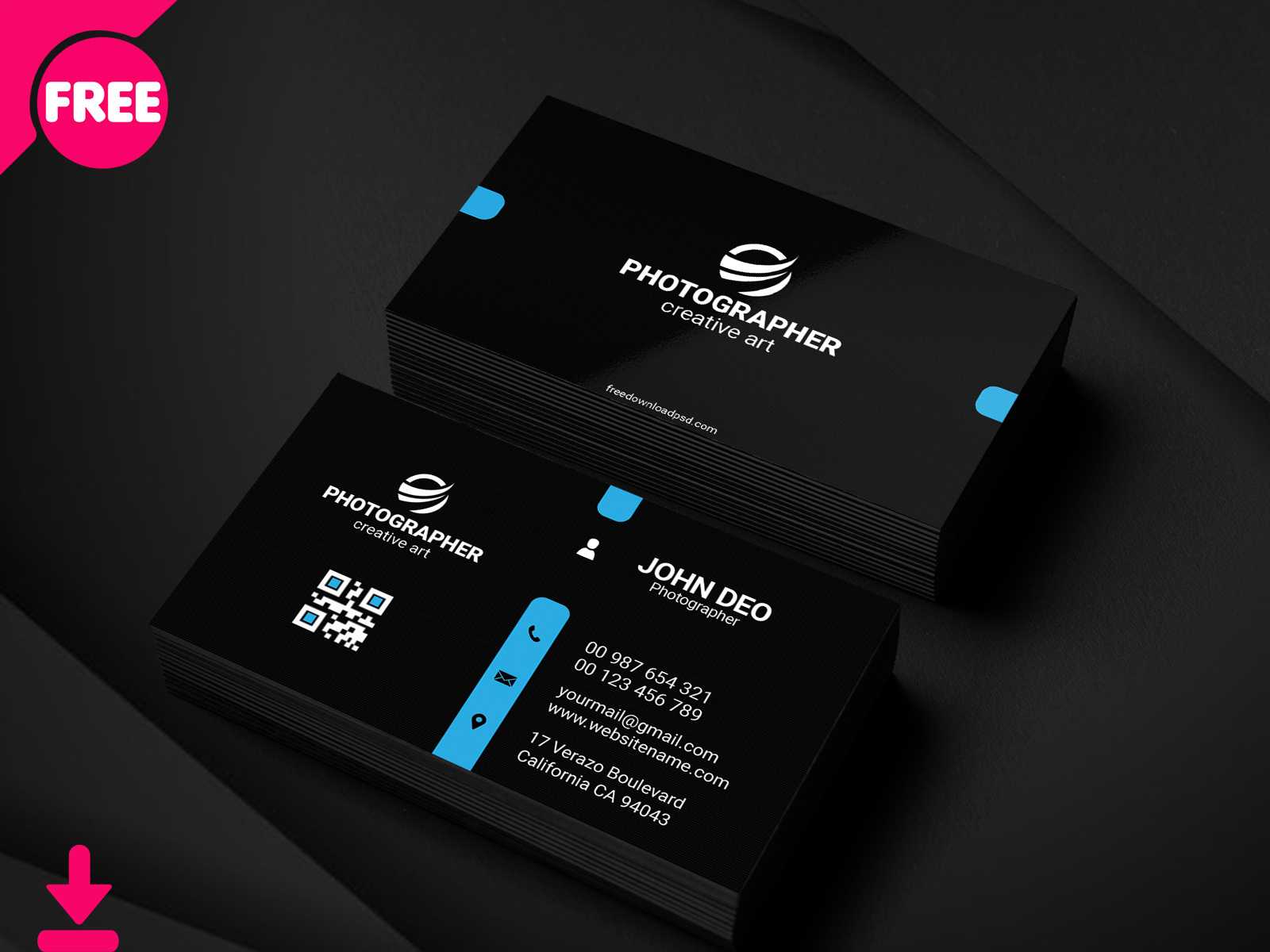 Free Personal Business Card Psd Template Cover | Searchmuzli Throughout Free Personal Business Card Templates