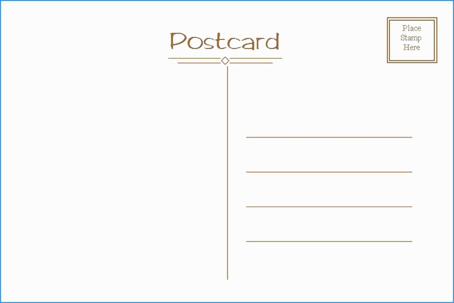 Free Postcard Template Elegant Postcard Template Free | Free Inside Free Blank Postcard Template For Word