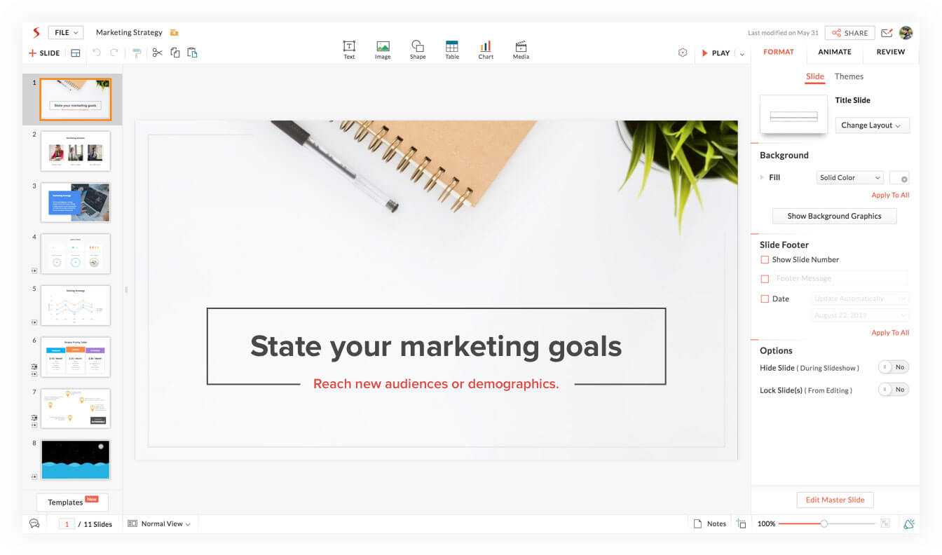 Free Powerpoint Maker | Import & Edit Ppt Online – Zoho Show Within How To Edit Powerpoint Template
