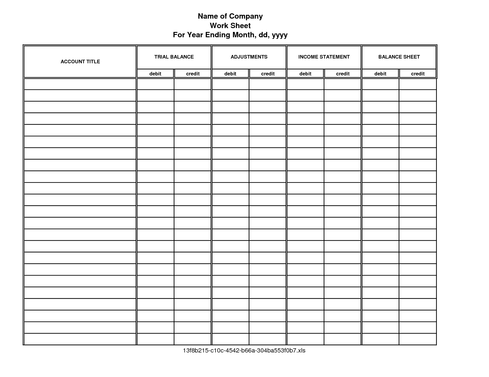 Free Printable Accounting Ledger Sheets | Balance Sheet Throughout Blank Ledger Template