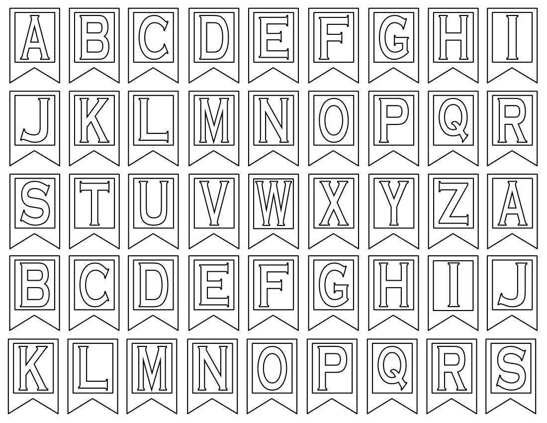 Free Printable Alphabet Letters | Banner Flag Letter Pdf Pertaining To Letter Templates For Banners