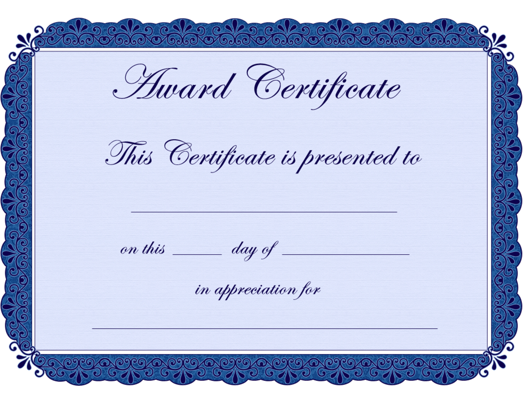 Free Printable Award Certificate Borders |  Award In Borderless Certificate Templates