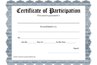 Free Printable Award Certificate Template - Bing Images with Certificate Of Participation Template Pdf