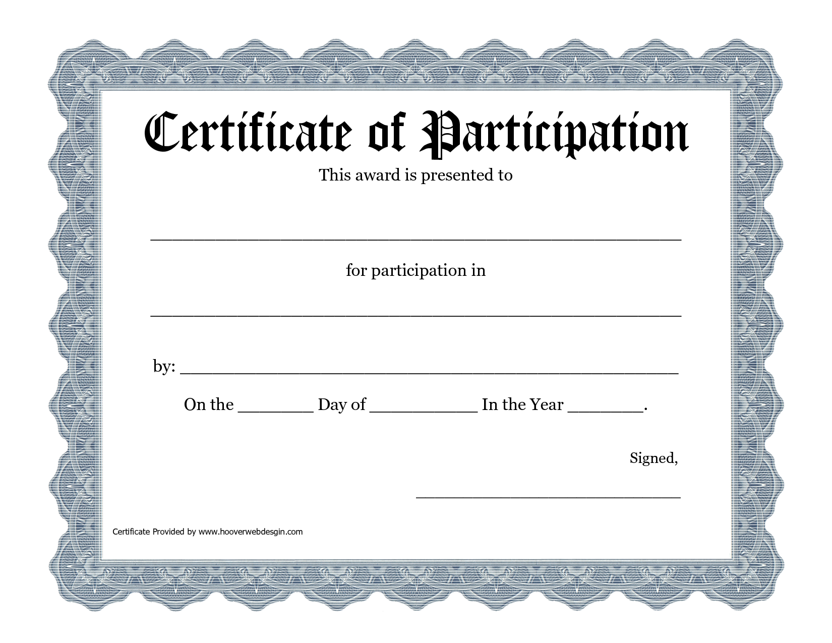 Free Printable Award Certificate Template - Bing Images With Certification Of Participation Free Template