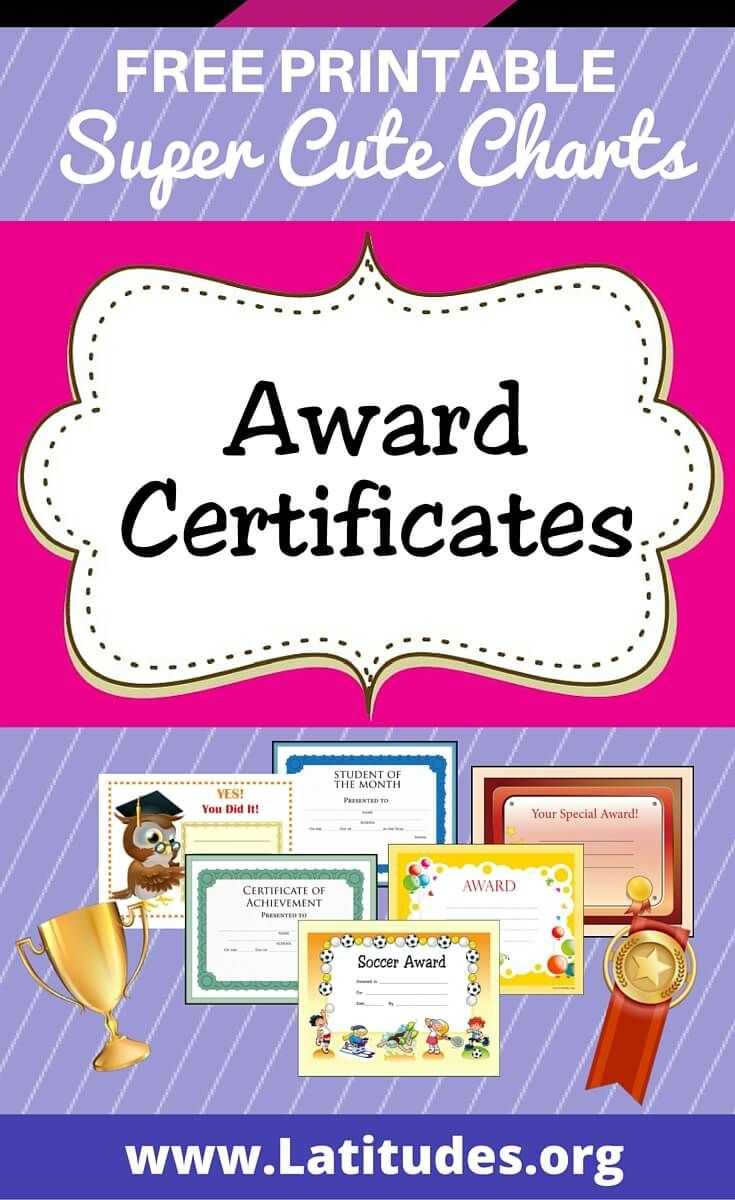 Free Printable Award Certificates For Kids | Award Throughout Sports Day Certificate Templates Free