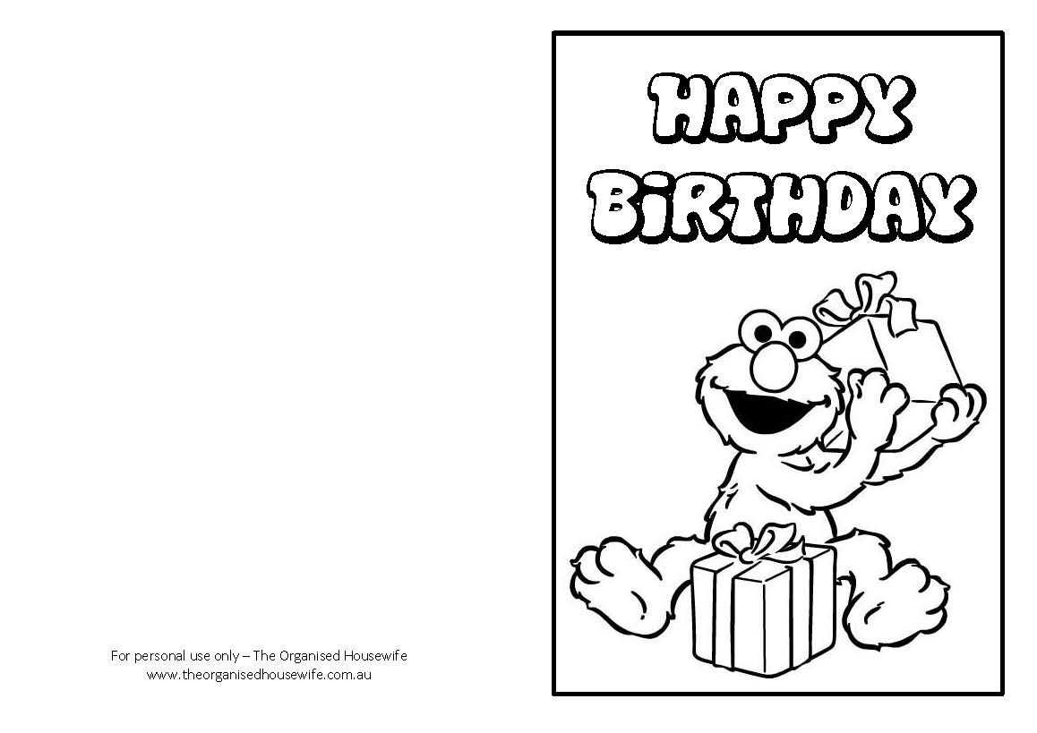 Free Printable: Birthday Cards | Coloring Birthday Cards In Elmo Birthday Card Template