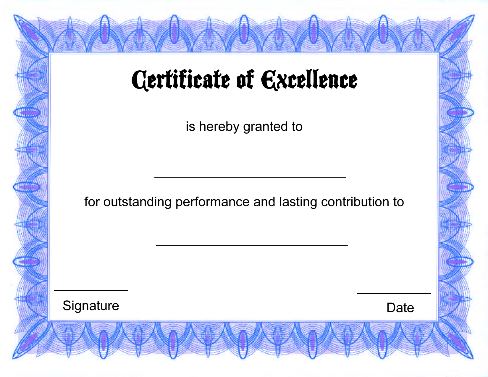 Free Printable Blank Award Certificate Templates | Mult Igry Within Free Printable Blank Award Certificate Templates