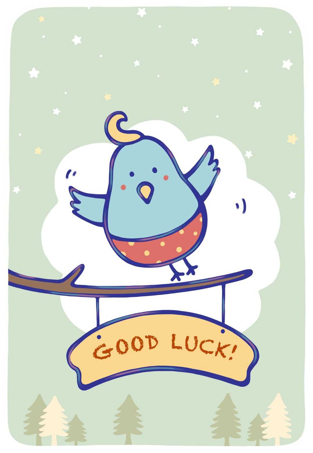 Free Printable Bluebird Of Happiness Greeting Card With Regard To Good Luck Card Template