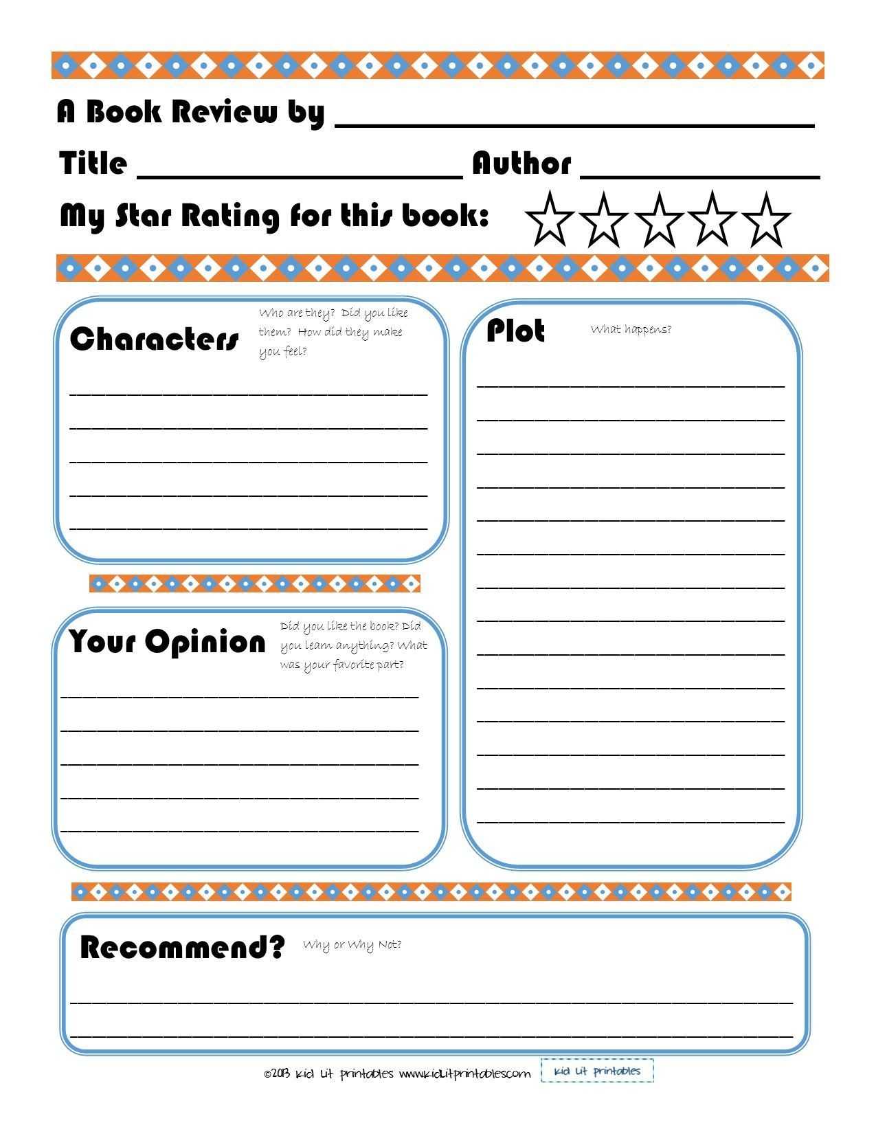 Free Printable Book Report Forms | Book Reviews For Kids Throughout Report Writing Template Free