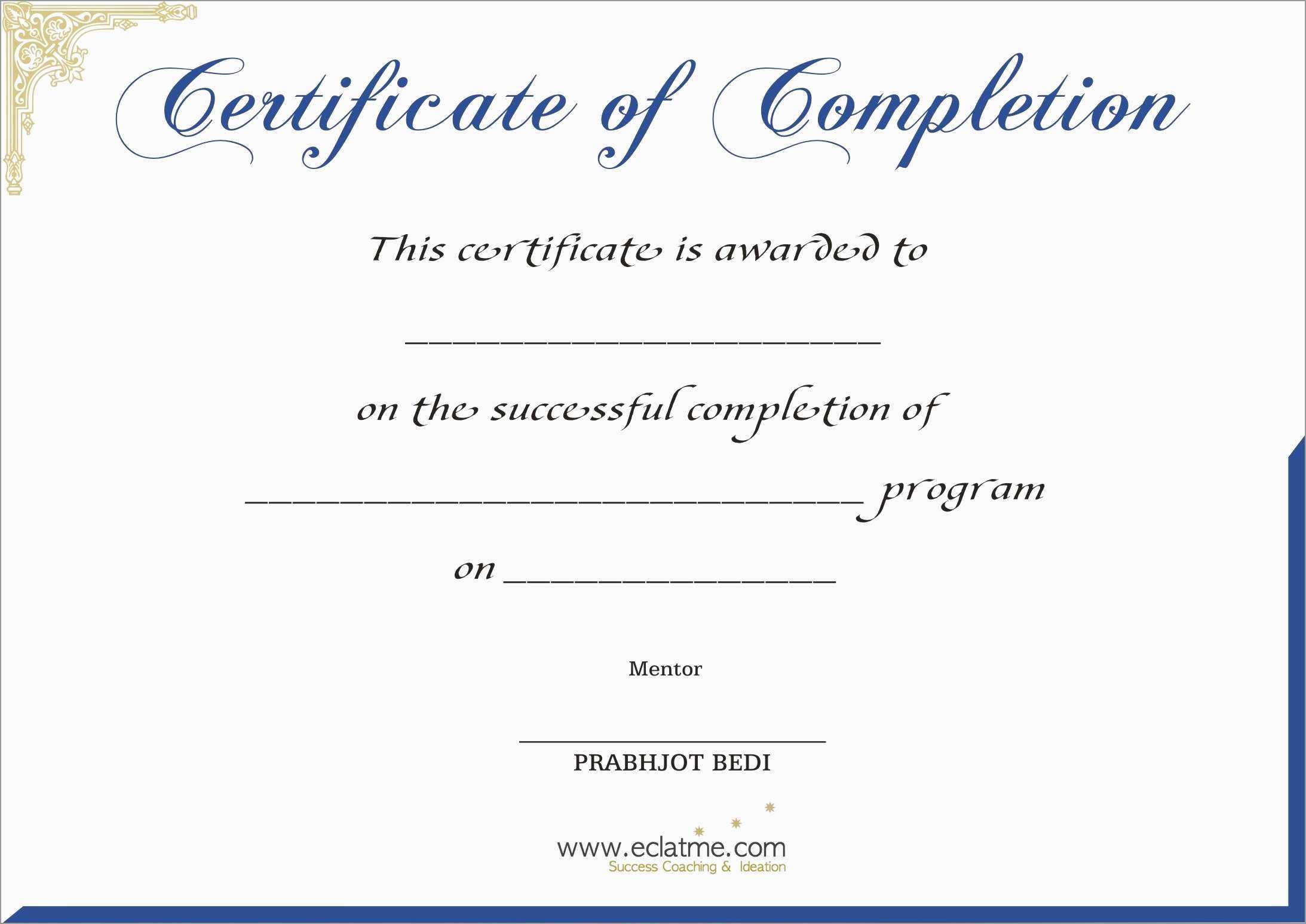 Free Printable Certificate Of Completion | Mult Igry Inside Certificate Of Completion Template Free Printable
