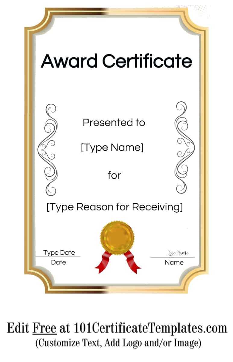 Free Printable Certificate Templates | Customize Online Within Sample Award Certificates Templates