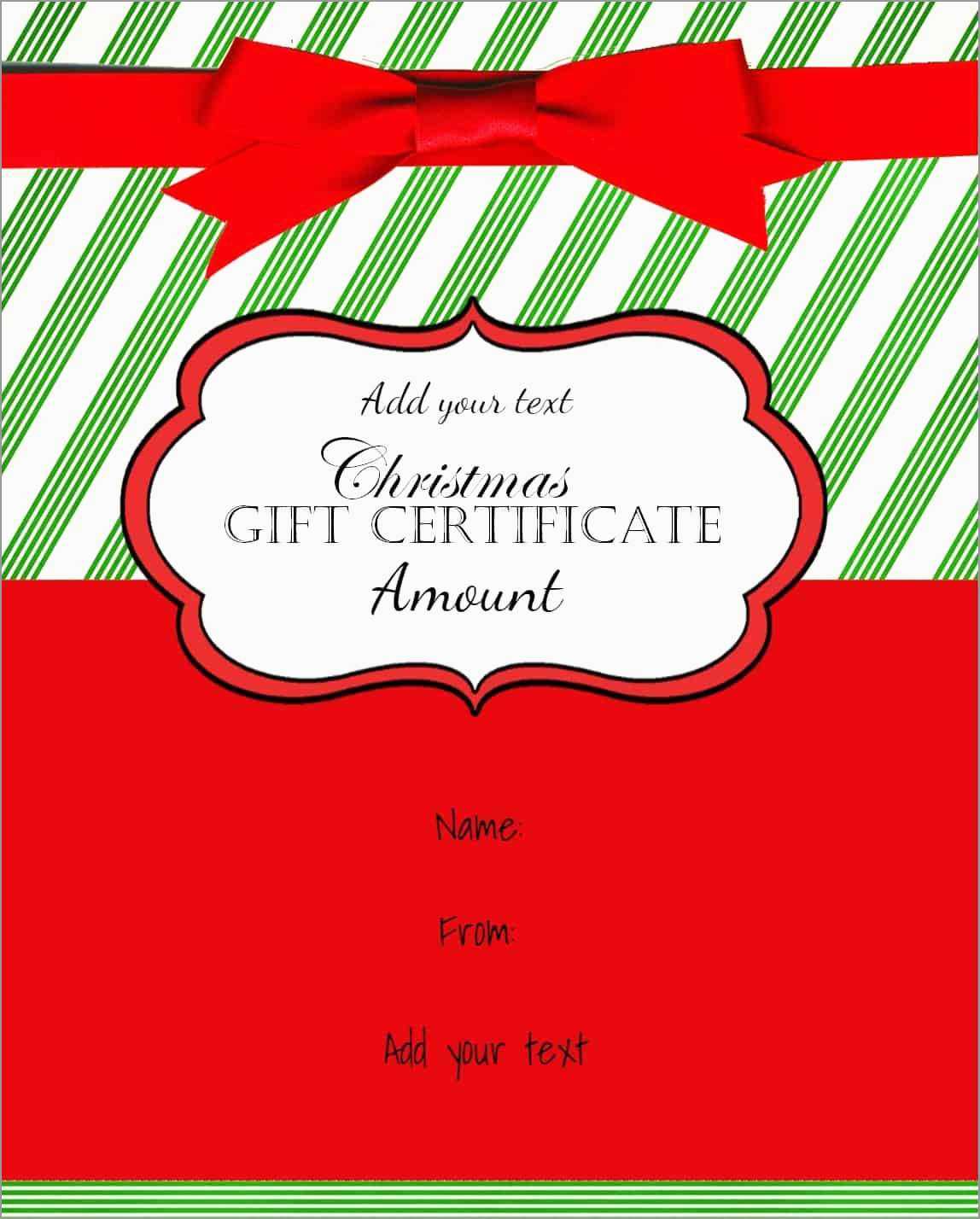 Free Printable Christmas Gift Certificate Template Word Regarding Free Christmas Gift Certificate Templates