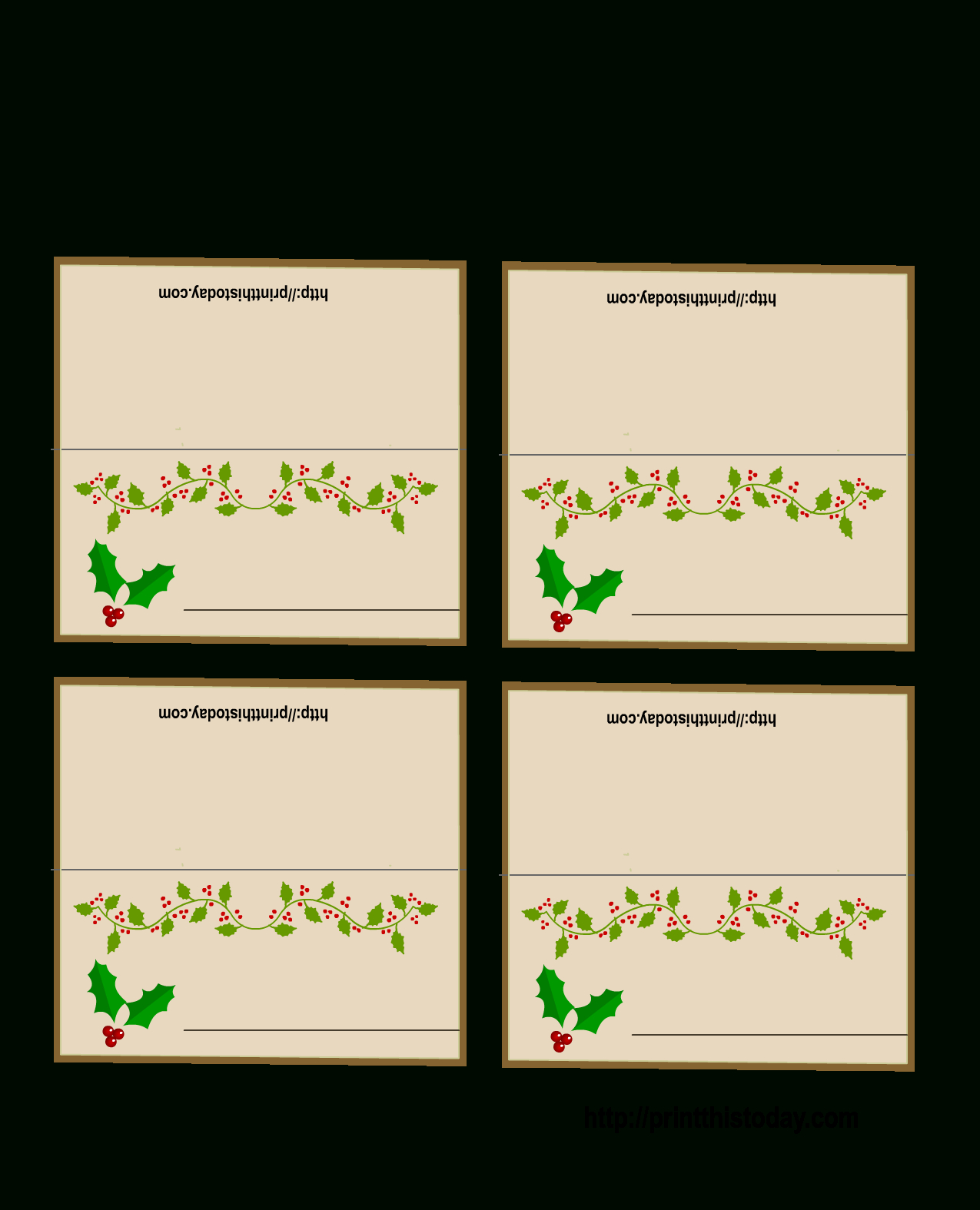Free Printable Christmas Place Cards Within Christmas Table Place Cards Template