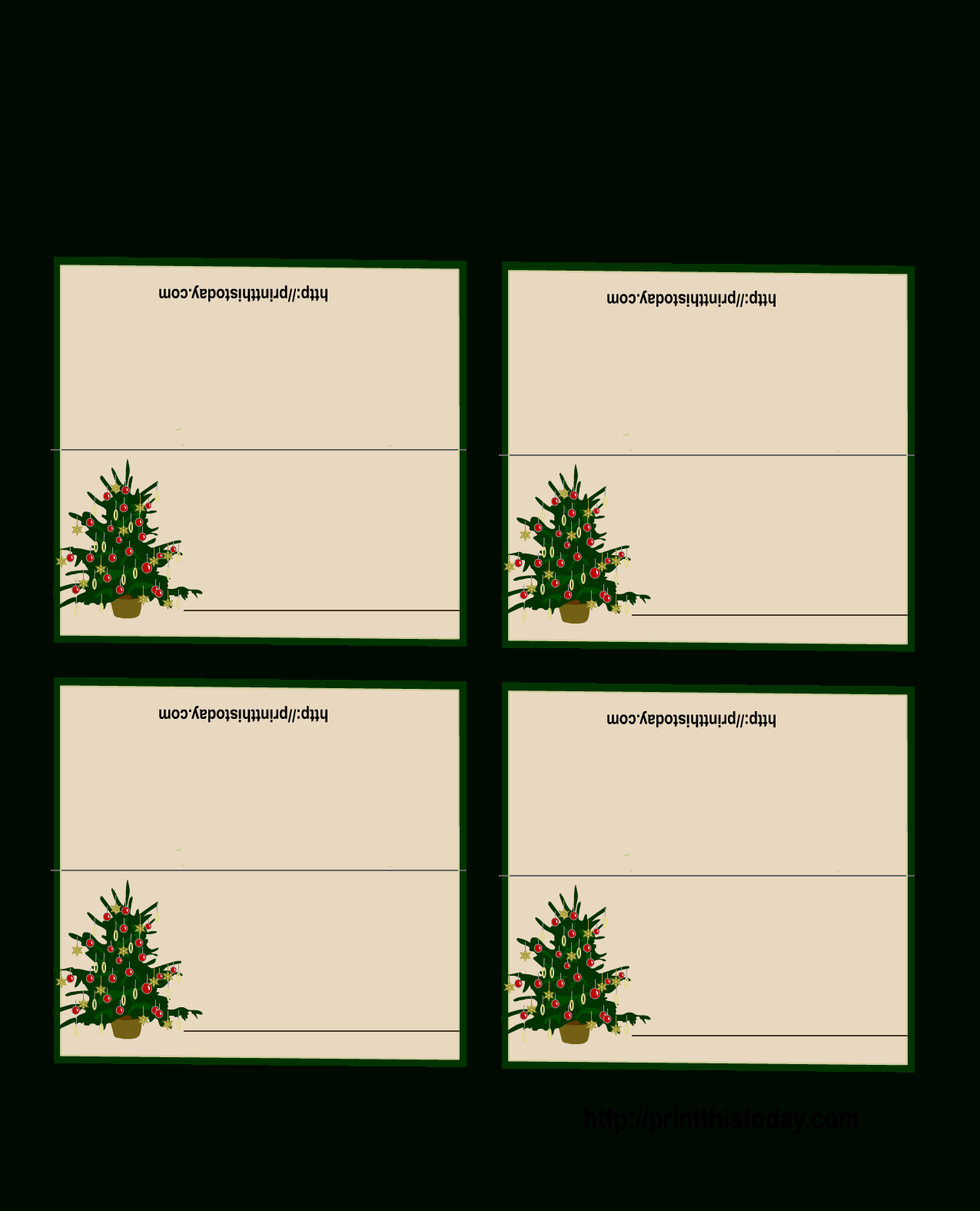 Free Printable Christmas Tree Place Cards | Christmas Place For Christmas Table Place Cards Template