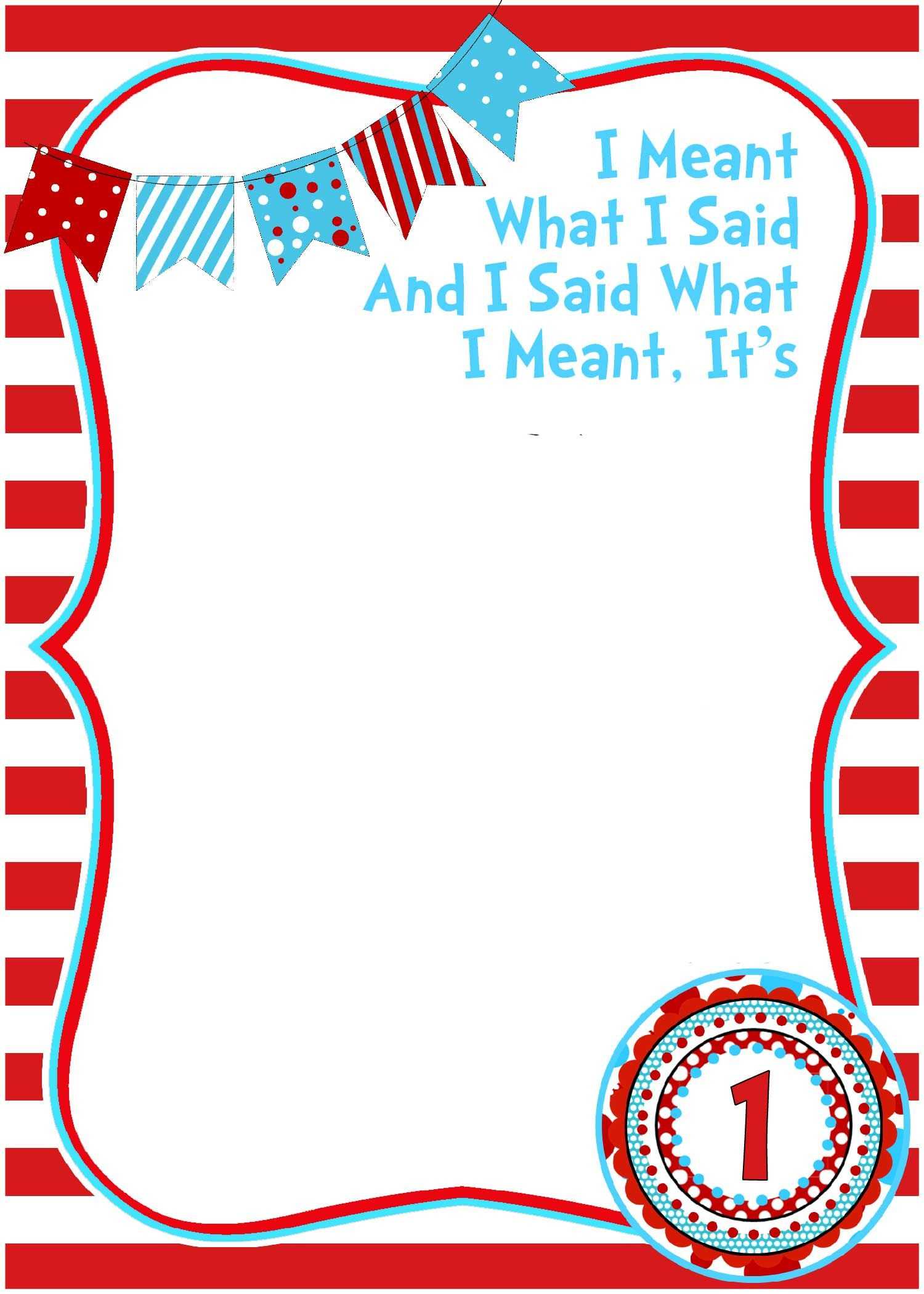 Free Printable Dr Seuss Birthday Invitations | Dr Seuss Throughout Dr Seuss Birthday Card Template