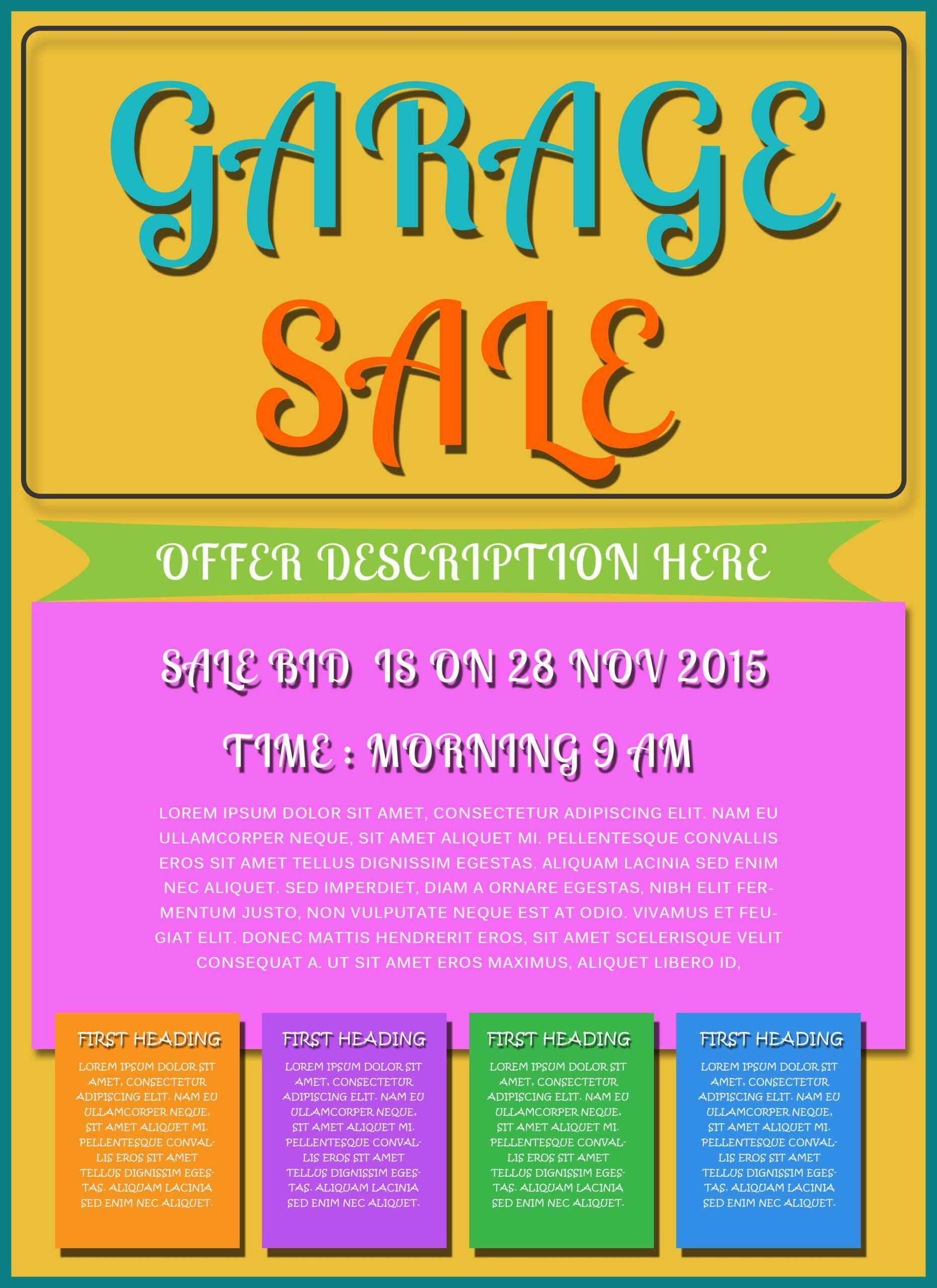 Free Printable Garage Sale Flyers Templates - Attract More Inside Yard Sale Flyer Template Word
