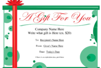 Free Printable Gift Certificate Template | Free Christmas intended for Free Christmas Gift Certificate Templates