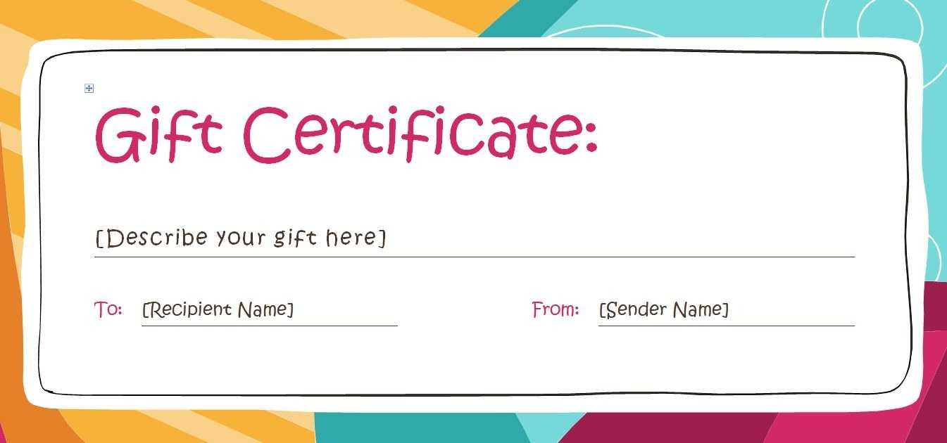 Free Printable Gift Vouchers Template Templates Certificate Intended For Kids Gift Certificate Template