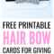 Free Printable Hair Bow Cards For Diy Hair Bows And In Headband Card Template