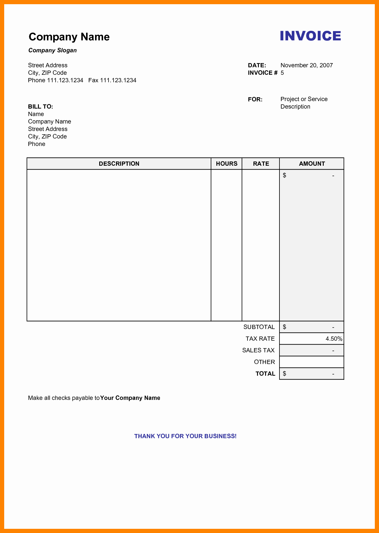Free Printable Invoice Templates Australia Donation Receipt With Regard To Free Printable Invoice Template Microsoft Word