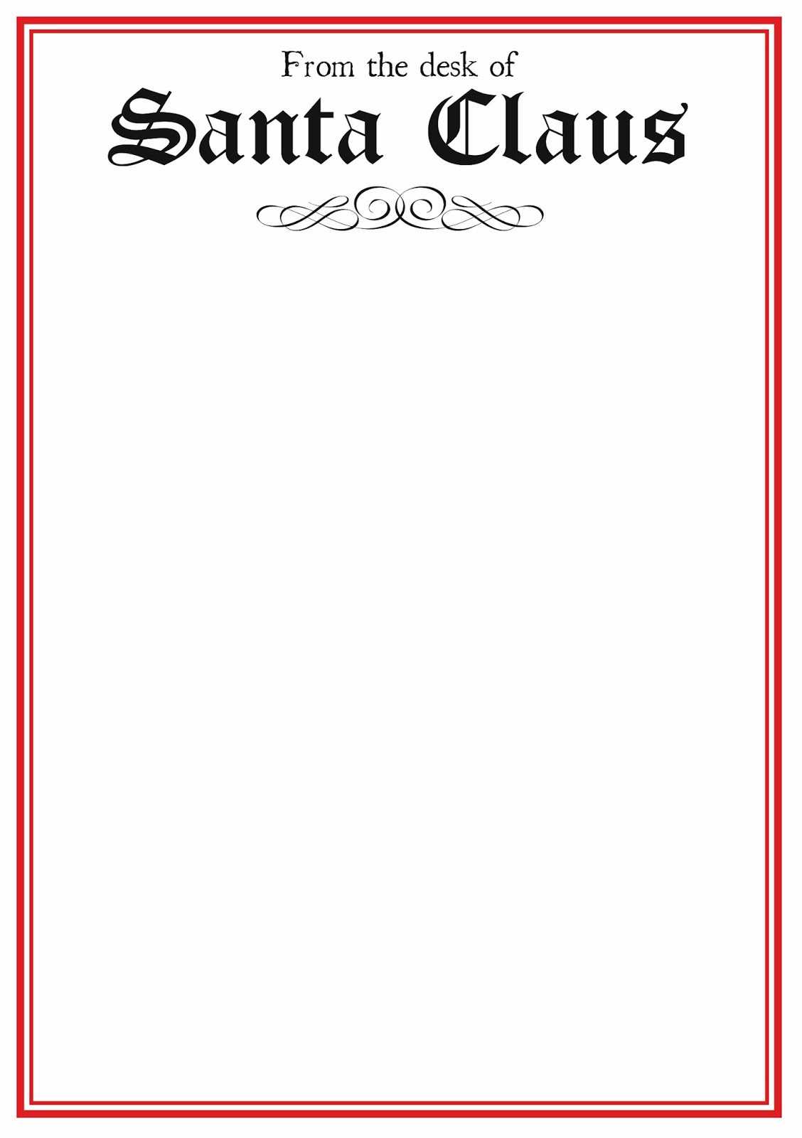 Free Printable Letter From Santa Template Word Collection Inside Blank Letter From Santa Template