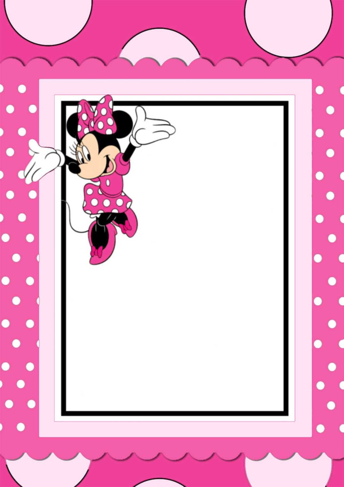 Free Printable Minnie Mouse Invitation Card | Minnie Mouse Throughout Minnie Mouse Card Templates