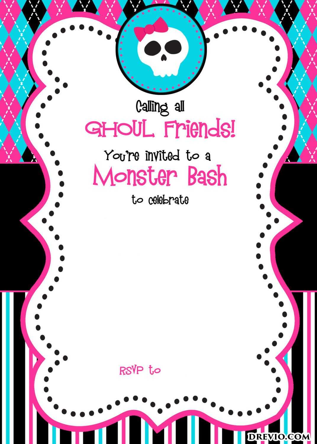 Free Printable Monster High Birthday Invitations | Free Regarding Monster High Birthday Card Template