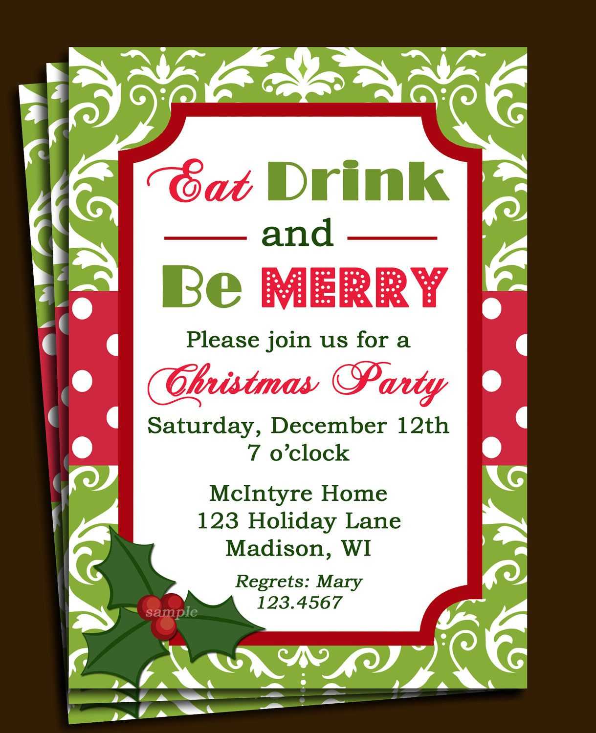 Free Printable Office Christmas Party Invitations Pertaining To Free Christmas Invitation Templates For Word