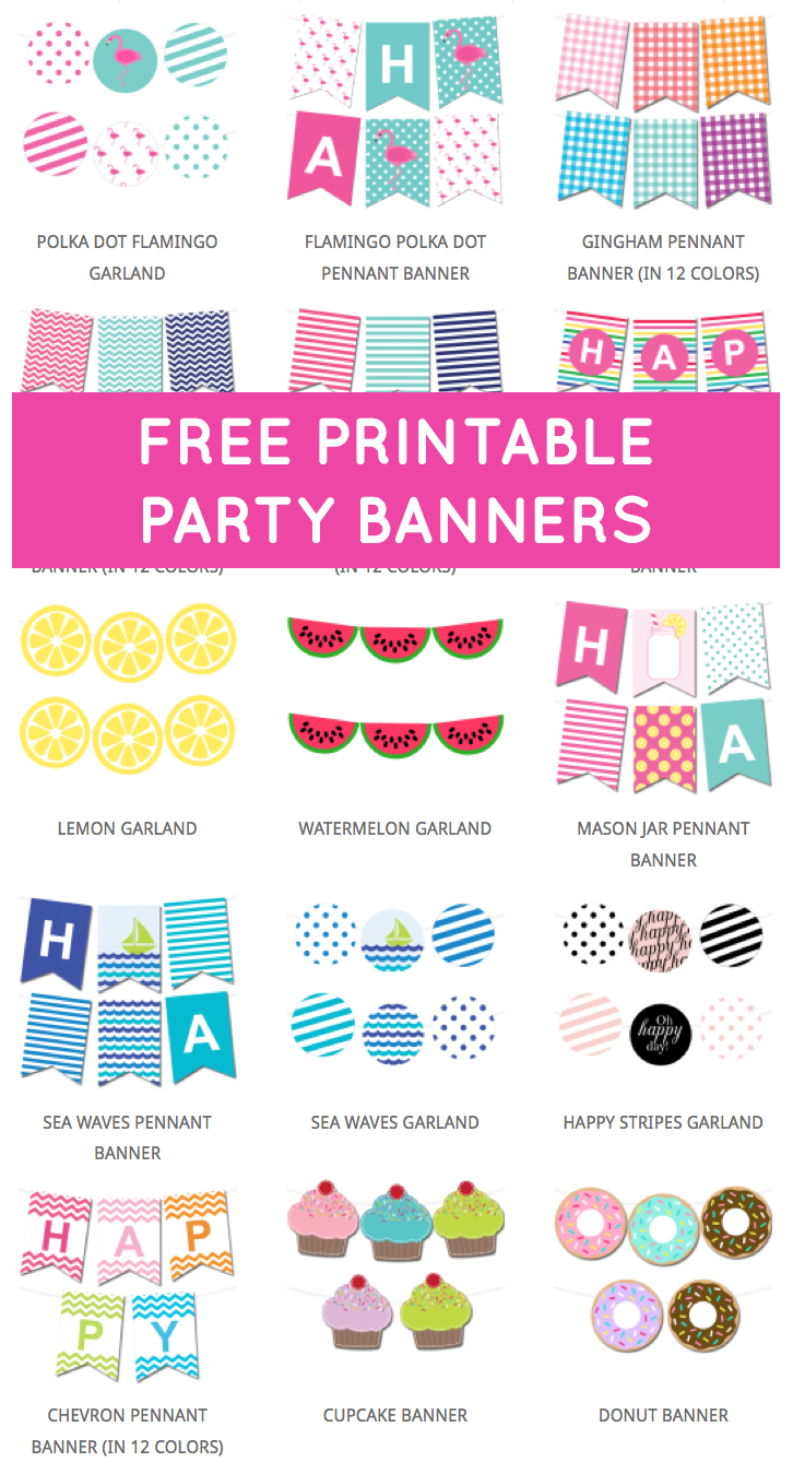 Free Printable Party Banners From @chicfetti | Free With Free Printable Party Banner Templates