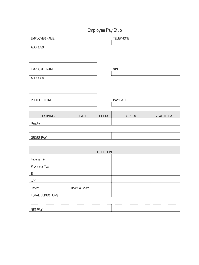 Free Printable Pay Stub Template Get The Stubs Form Fill In Blank Pay Stubs Template