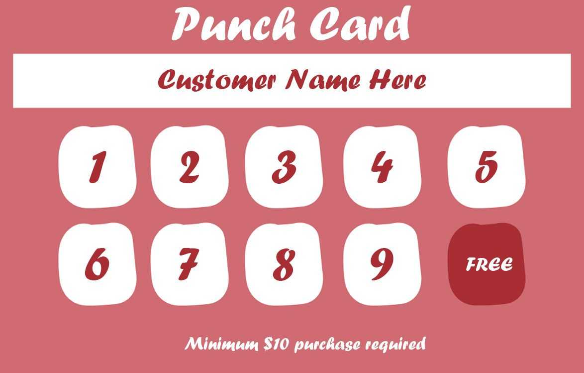 Free Printable Punch Card Template | Mult Igry Inside Free Printable Punch Card Template