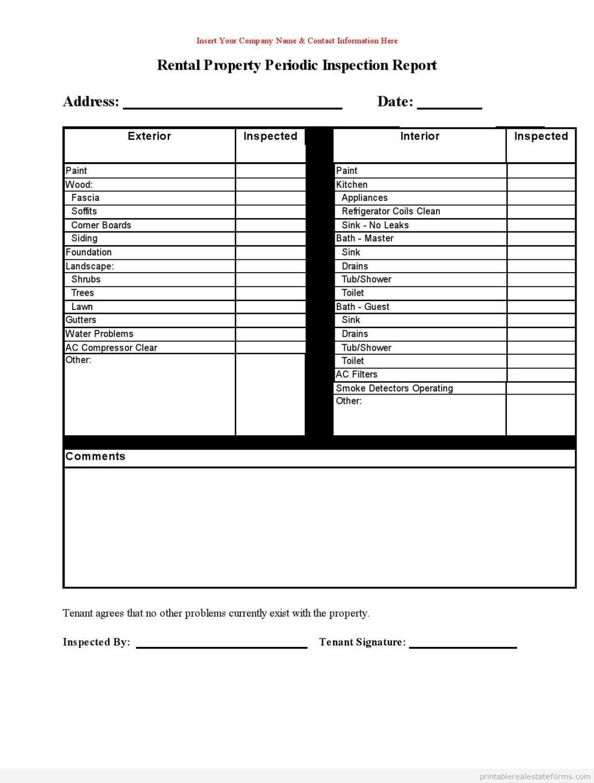 Home Inspection Report Template Free