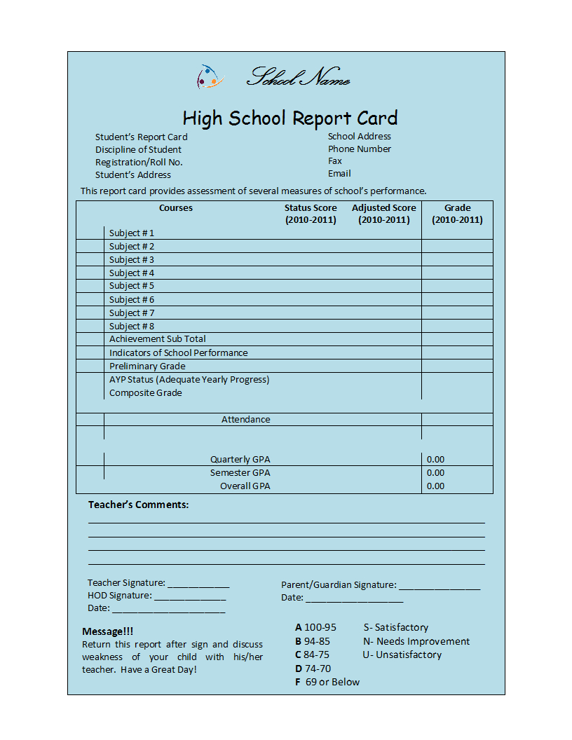 Free Printable Report Templates In School Report Template Free