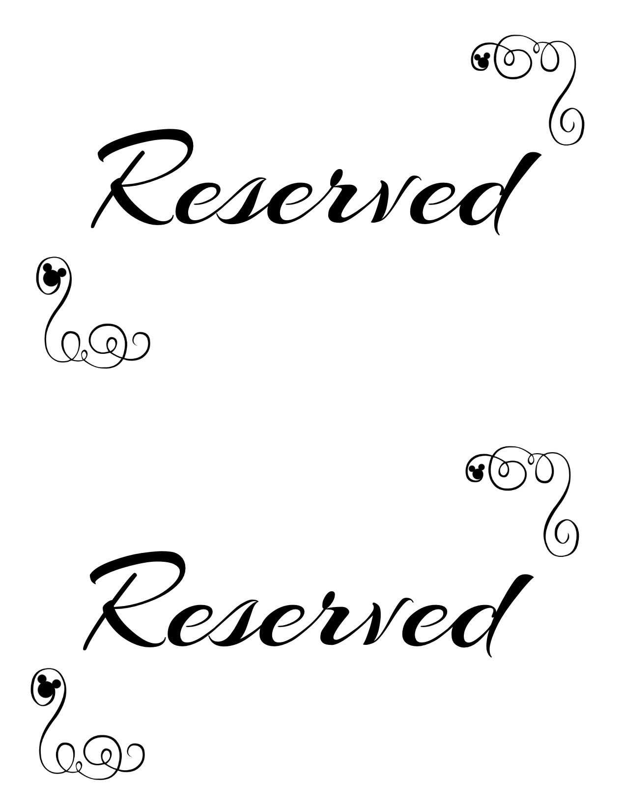Free Printable Reserved Seating Signs For Your Wedding In Reserved Cards For Tables Templates