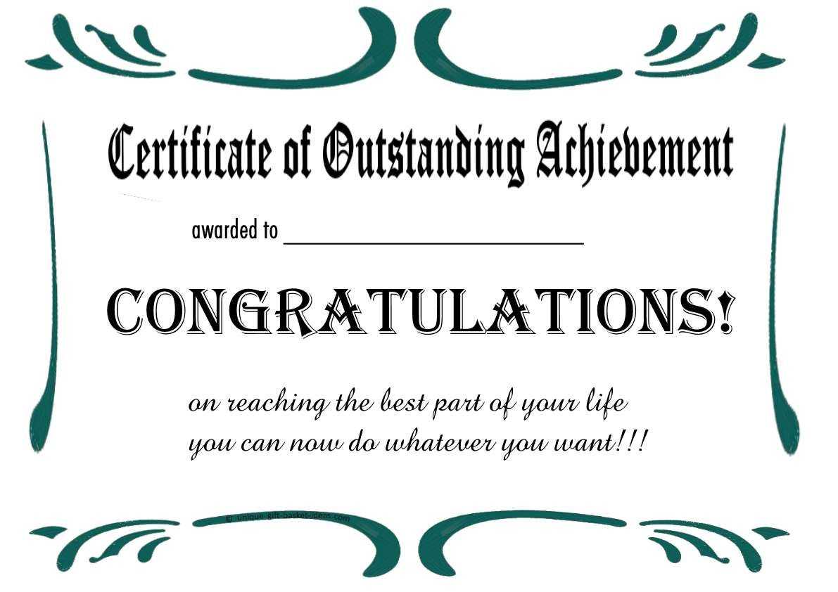 Free Printable Retirement Certificate | Free Printable For Congratulations Certificate Word Template