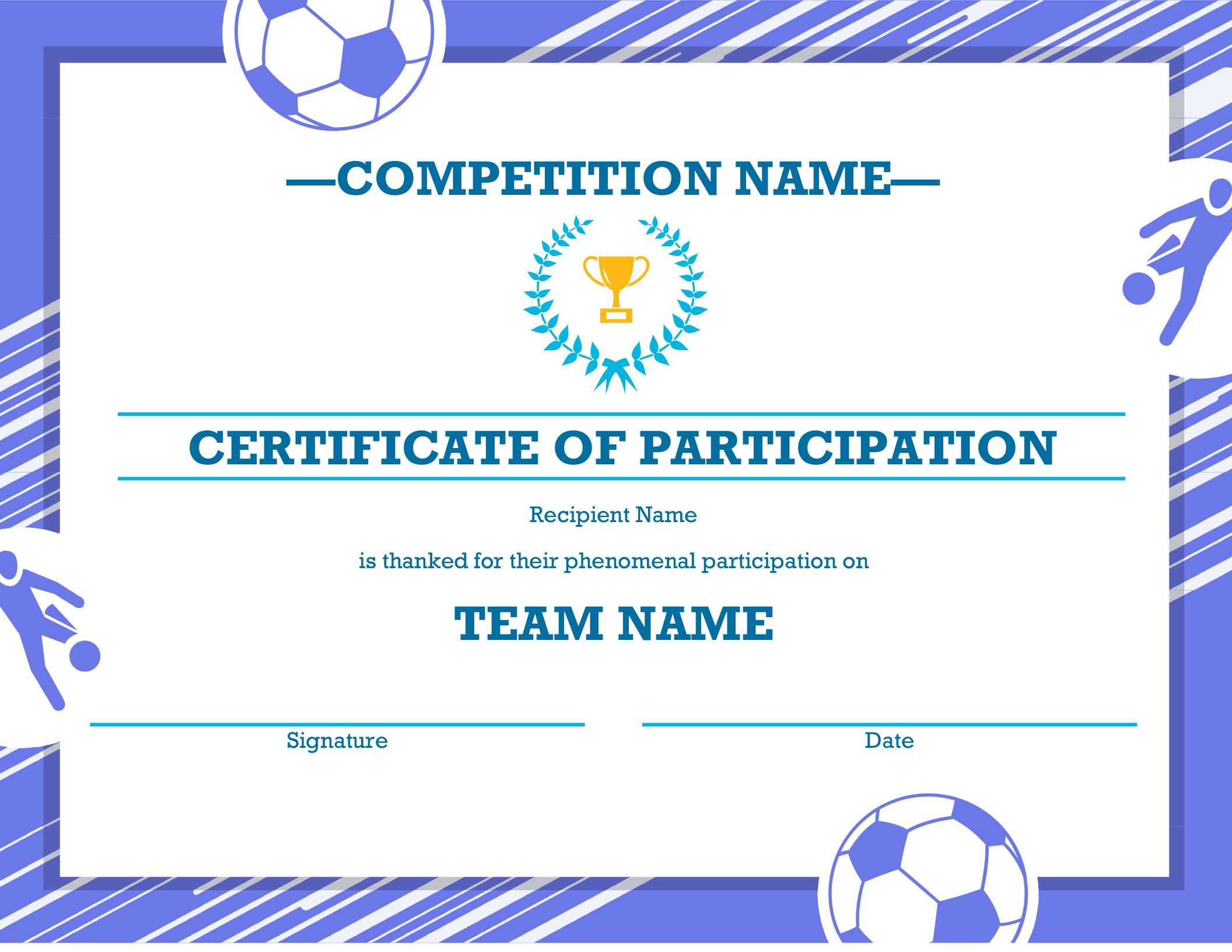 Free Printable Soccer Certificate Four Sports Awards In Soccer Certificate Template Free