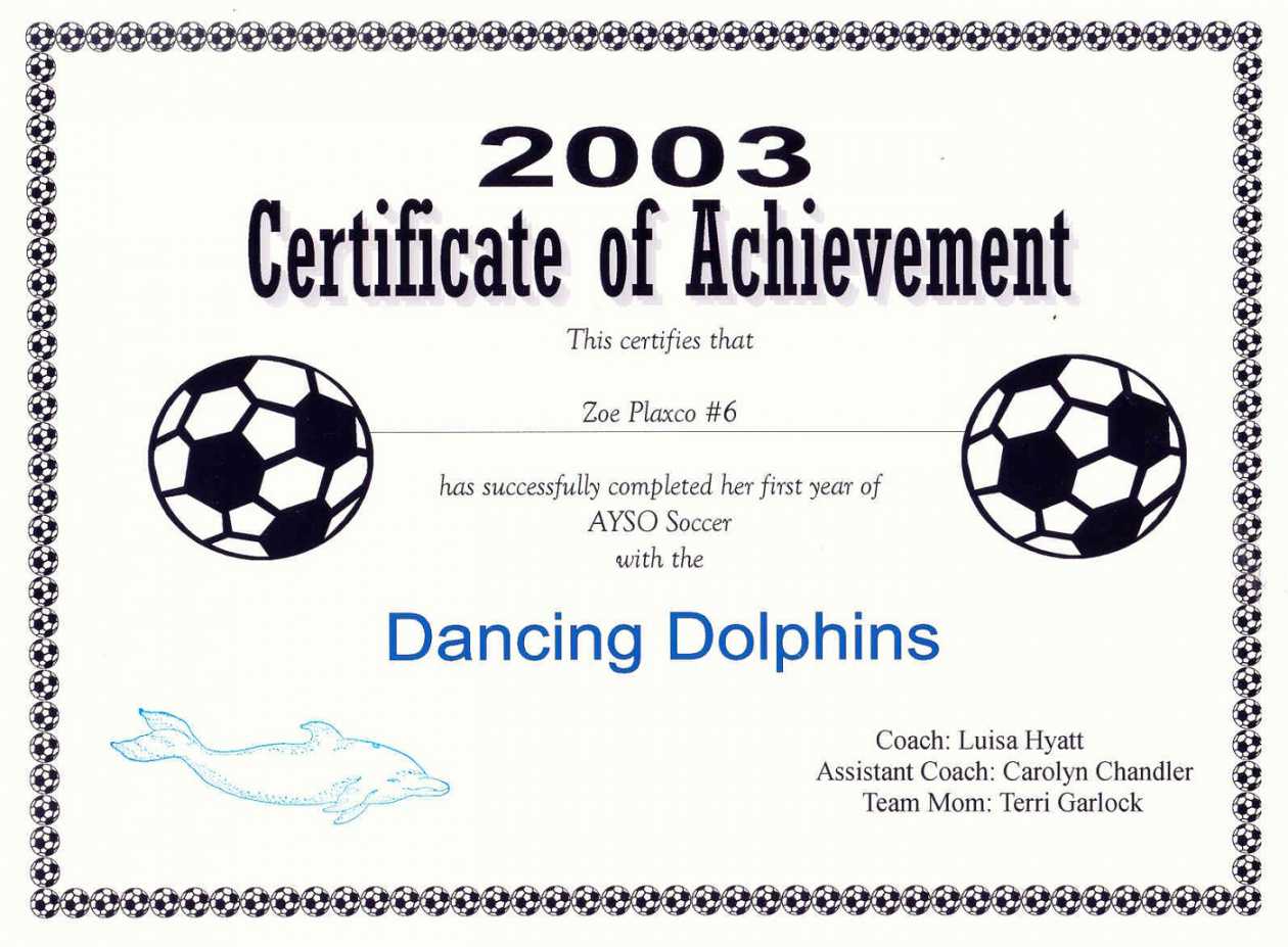 Soccer Certificate Template