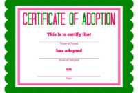 Free Printable Stuffed Animal Adoption Certificate with Pet Adoption Certificate Template