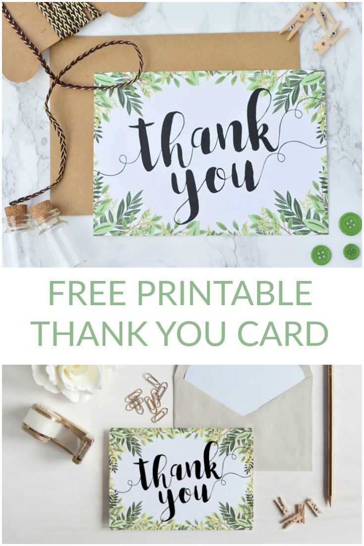 Free Printable Thank You Botanical Inspired Card With Regard To Free Printable Thank You Card Template