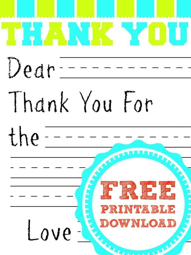 Free Printable Thank You Card | Thank You Cards From Kids Within Free Printable Thank You Card Template