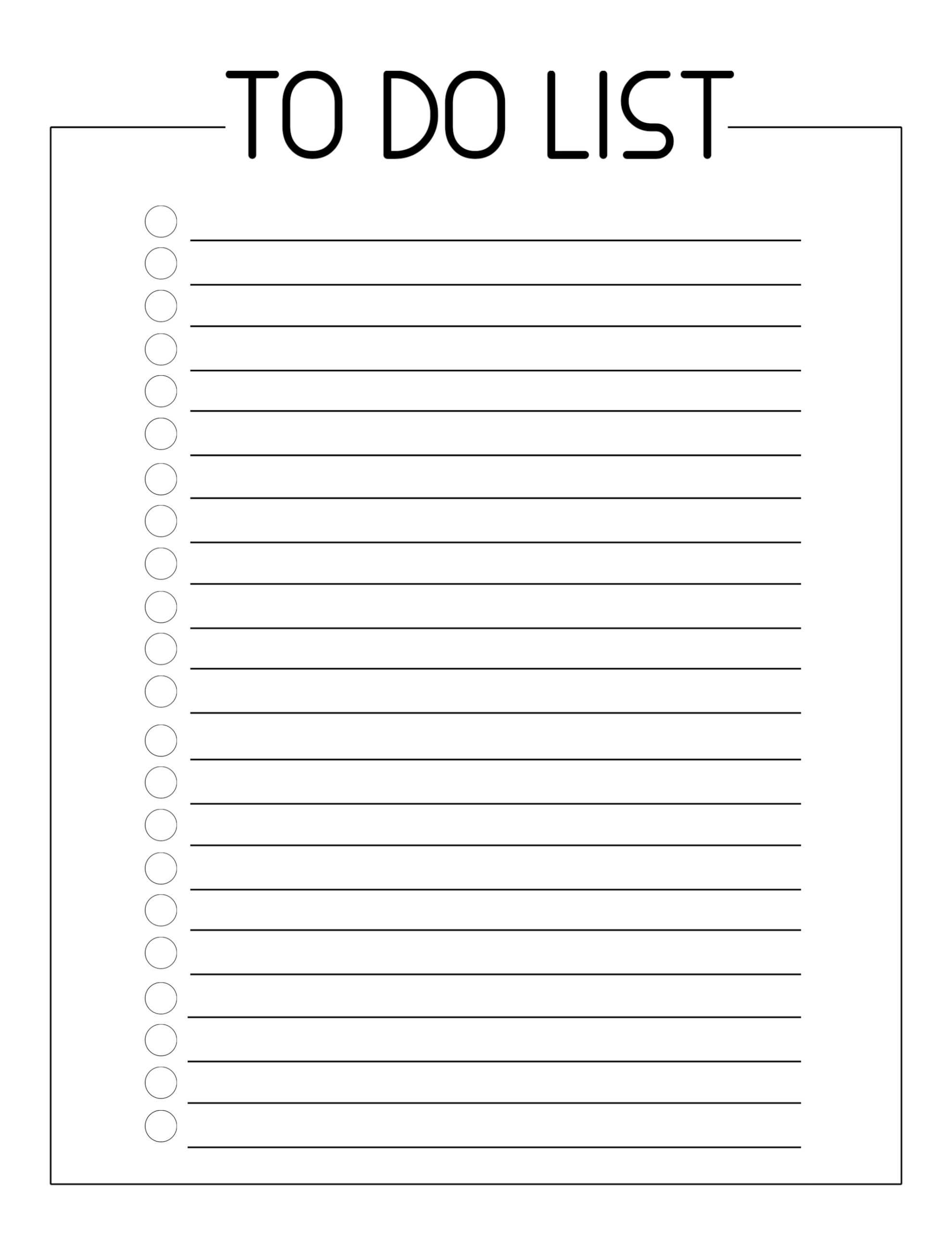 Free Printable To Do Checklist Template – Paper Trail Design For Blank To Do List Template