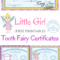 Free Printable Tooth Fairy Certificates | Tooth Fairy With Free Tooth Fairy Certificate Template