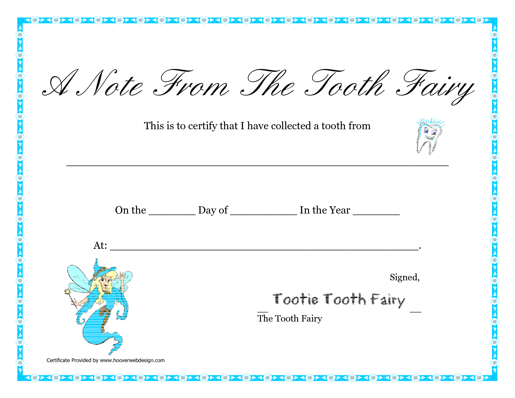 Free Printable Tooth Fairy Letter | Tooth Fairy Certificate Pertaining To Free Tooth Fairy Certificate Template