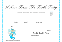 Free Printable Tooth Fairy Letter | Tooth Fairy Certificate with regard to Tooth Fairy Certificate Template Free