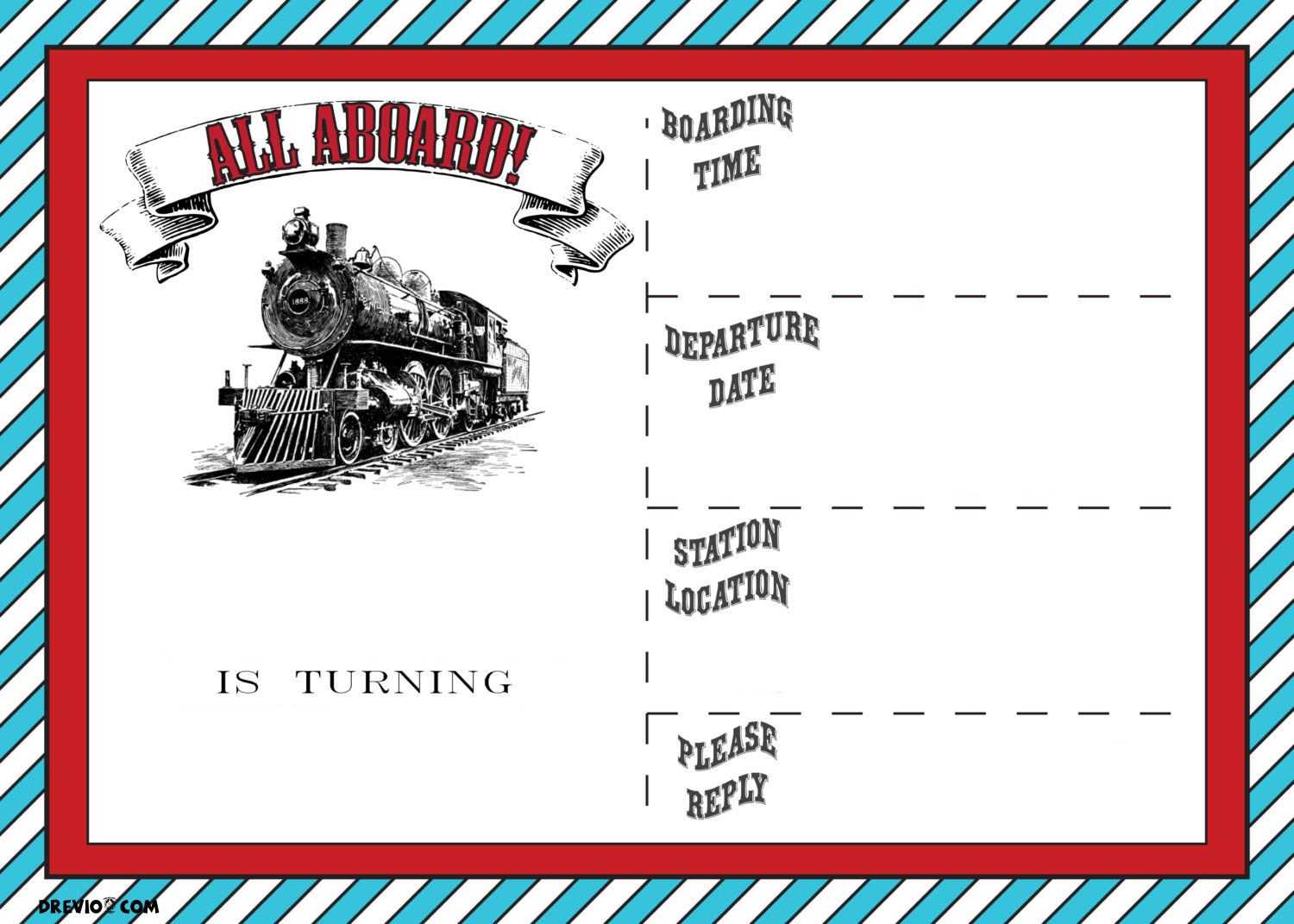 Free Printable Vintage Train Ticket Invitation Template Within Blank Train Ticket Template