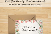 Free Printable Will You Be My Bridesmaid Card | Bridesmaid within Will You Be My Bridesmaid Card Template