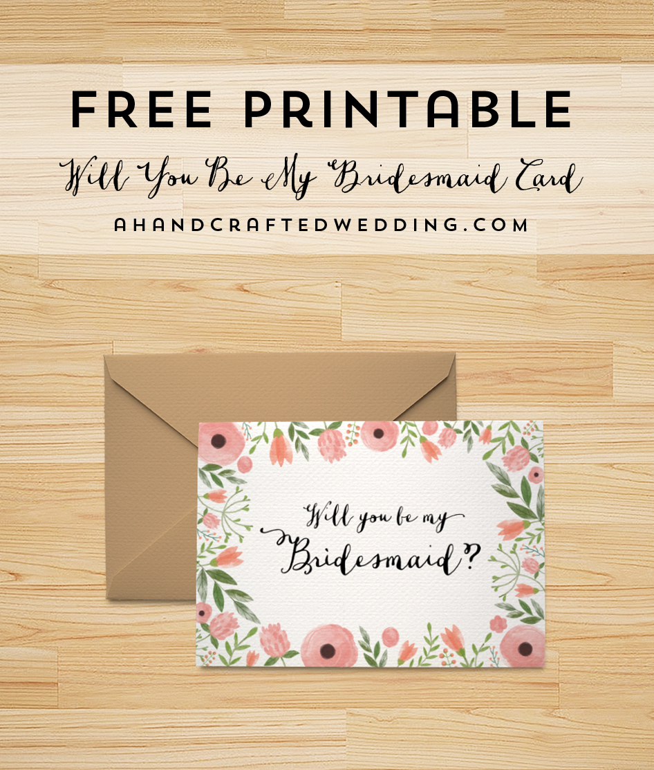 Free Printable Will You Be My Bridesmaid Card | Bridesmaid Within Will You Be My Bridesmaid Card Template