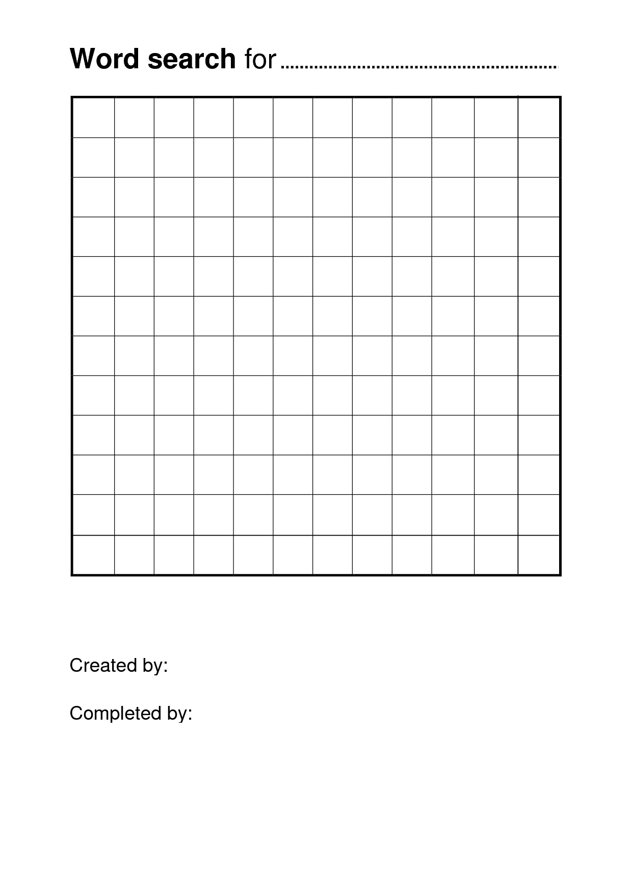 Free Printable Word Search Puzzle Templates | Free Printable Pertaining To Blank Word Search Template Free